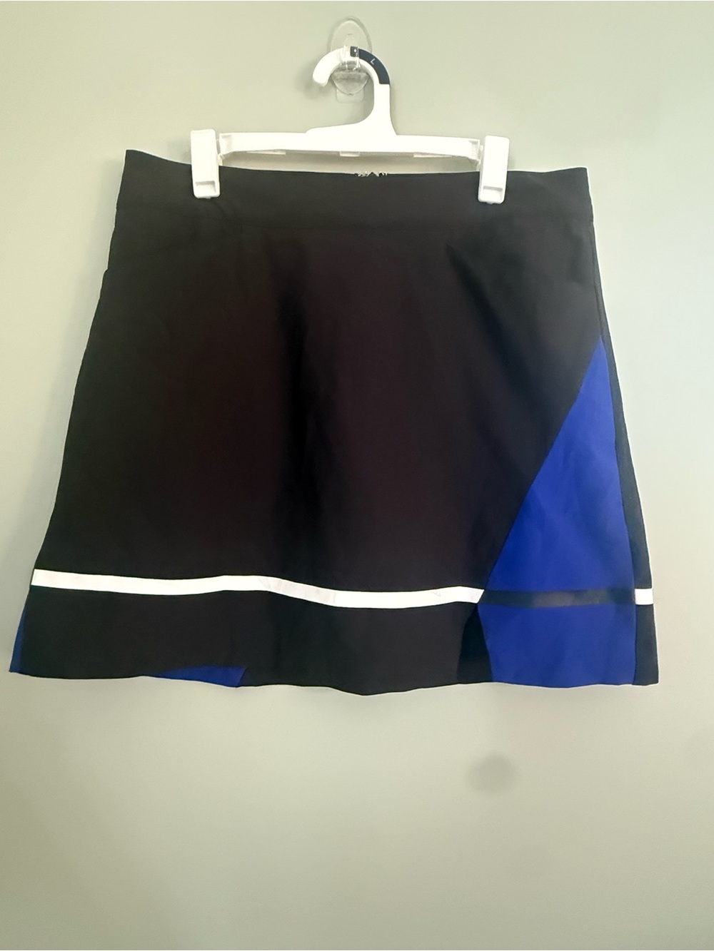 Slazenger Black and Blue A-Line Mini Skirt with White Stripe